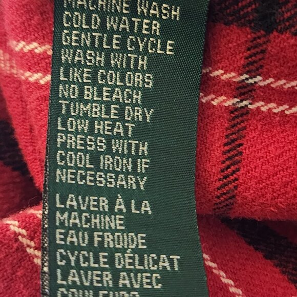 Ralph Lauren Red Plaid Flannel Half-Zip Shirt – Women’s Medium – Cozy - Picture 8 of 9